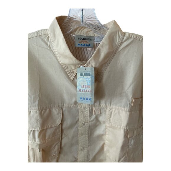 Y2K 10,000 Ft Above Sea Level Men’s Safari Fishing Shirt – Size L – Yellow – NWT - Picture 9 of 9